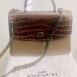 Almost New Coach Parker Crocodile Embossed